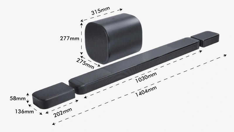 Kích thước Loa thanh Soundbar JBL Bar 1300MK2