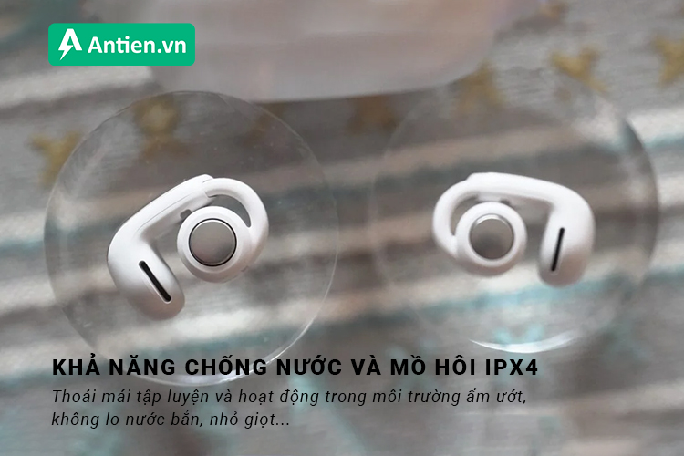 Thỏa sức tập luyện trong mọi hoàn cảnh nhờ khả năng kháng nước, bụi IPX4