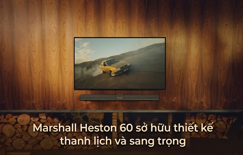 Loa soundbar Marshall Heston 60 sở hữu thiết kế thanh lịch và sang trọng
