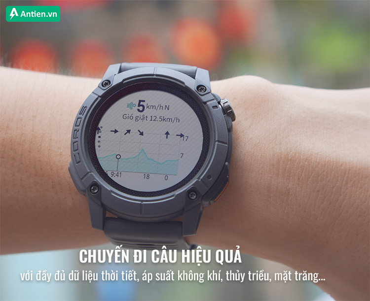 Ngay trên cổ tay, bạn có thể nắm bắt thời tiết chính xác để có chuyến đi câu an toàn và thú vị