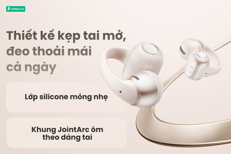 OpenDots sở hữu thiết kế kẹp nhẹ tai, cho cảm giác thoải mái suốt cả ngày