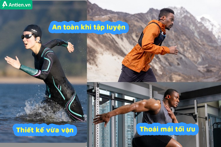 OpenSwim Pro thiết kế vừa vặn và an toàn cho thói quen tập luyện của bạn