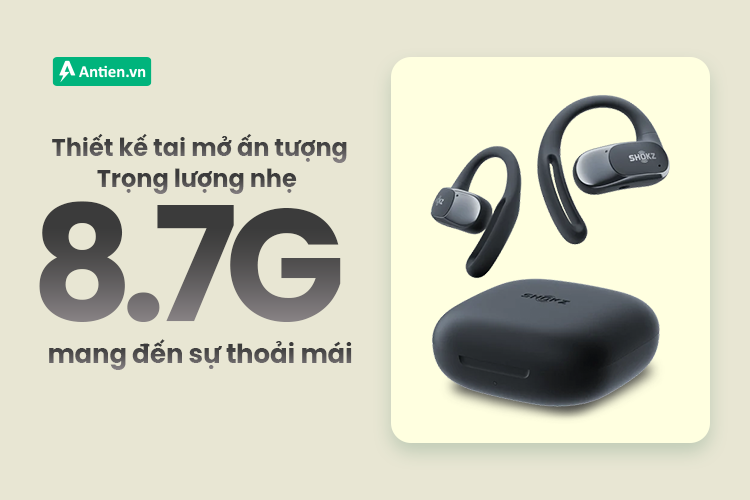 Tai nghe không nhét tai True Wireless Shokz dễ dàng điều chỉnh đảm bảo thoải mái