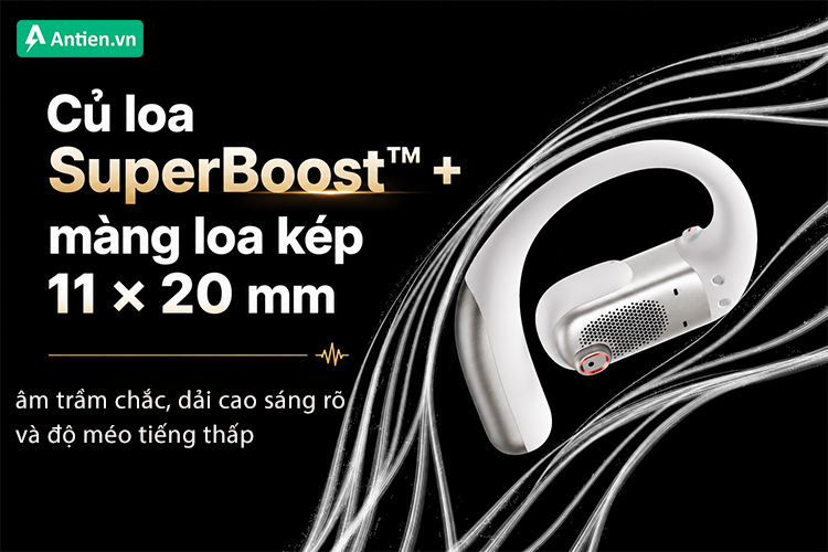 OpenFit Pro cho âm thanh nổi bật, phong phú hơn nhờ  trang bị Shokz SuperBoost
