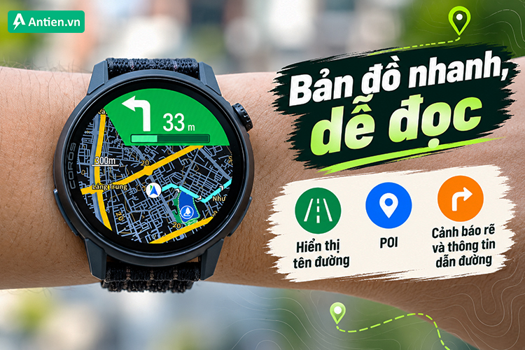 Pace 4 Pro được trang bị bản đồ toàn cầu với các hướng dẫn chi tiết, điểm yêu thích...