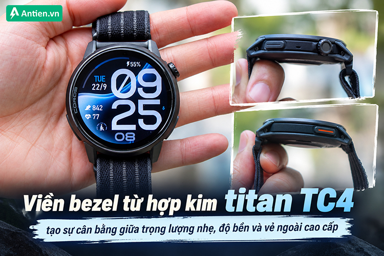 Mỏng, nhẹ và tạo cảm giác sang trọng, bền bỉ hơn với viền bezel từ hợp kim titan TC4