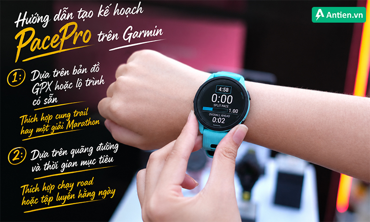 Có 2 cách tạo kế hoạch Pace Pro trên đồng hồ Garmin