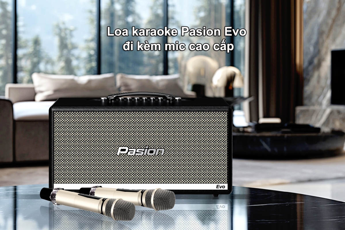 Loa karaoke Pasion Evo đi kèm mic cao cấp