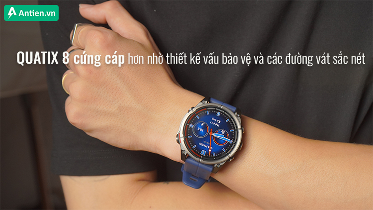So với Quatix 7 Pro, Quatix 8 thiết kế khoẻ khoắn, phong cách và đẳng cấp hơn