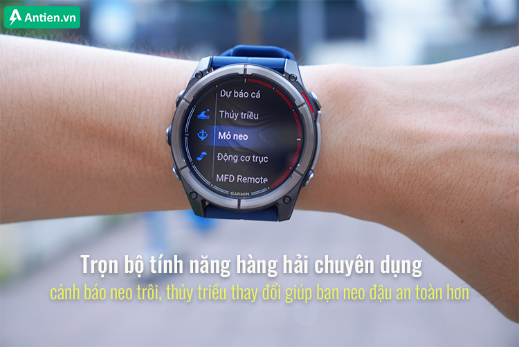 Quatix 8 tích hợp những tính năng hàng hải chuyên dụng vượt trội giúp bạn chinh phục biển cả