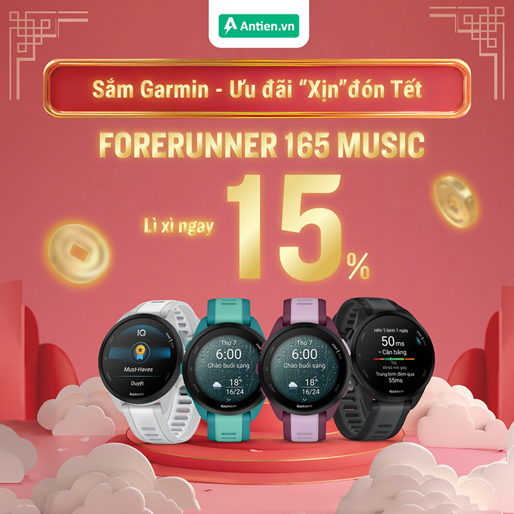 Giảm 15% Forerunner 165 Music tại Antien.vn, từ 01/01 - 22/01/2025