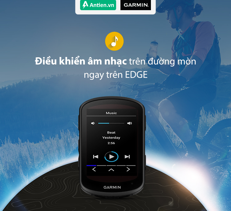 Dễ dàng điều khiển âm nhạc ngay trên Edge 540 Bundle khi đi trên đường hoặc máy tập