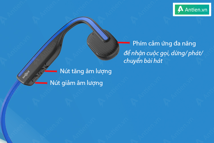 Dễ dàng điều khiển các tính năng trực tiếp trên Opnemove hoặc qua ứng dụng Shokz