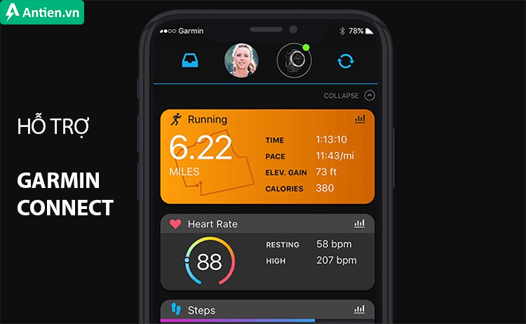 Garmin Connect - nơi mà bạn có thể cập nhật các thông tin luyện tập, theo dõi các thông số và chia sẻ kết quả