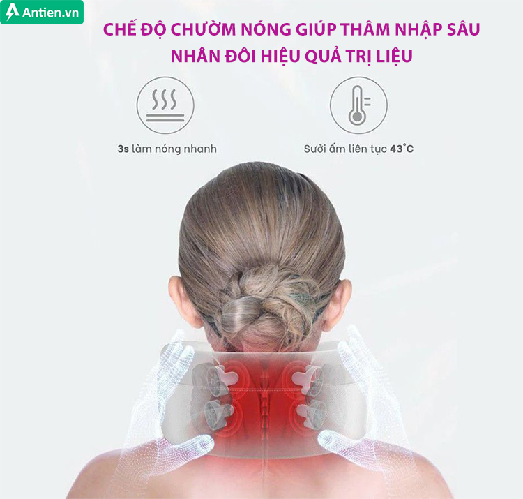 SKG N5-E sử dụng nhiệt giúp giảm cơn đau cột sống cổ hiệu quả hơn