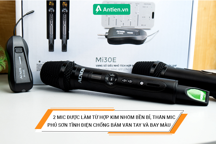 2 micro của Mi30E sử dụng chất liệu nhôm bền bỉ và thân được phủ lớp sơn tĩnh điện cao cấp