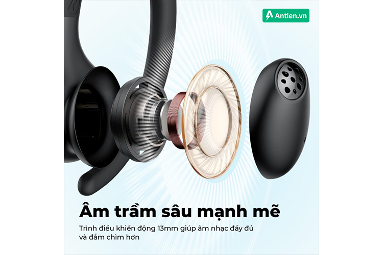 Trang bị driver 13mm mang lại âm thanh mạnh mẽ