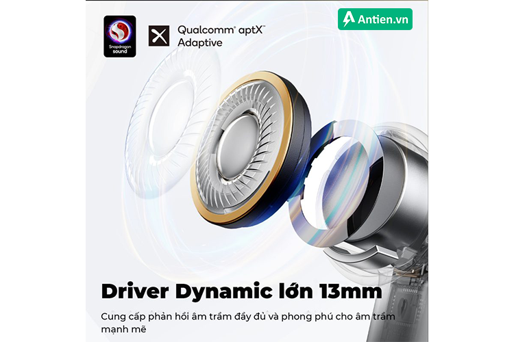 Âm trầm mạnh mẽ đến từ driver 13mm