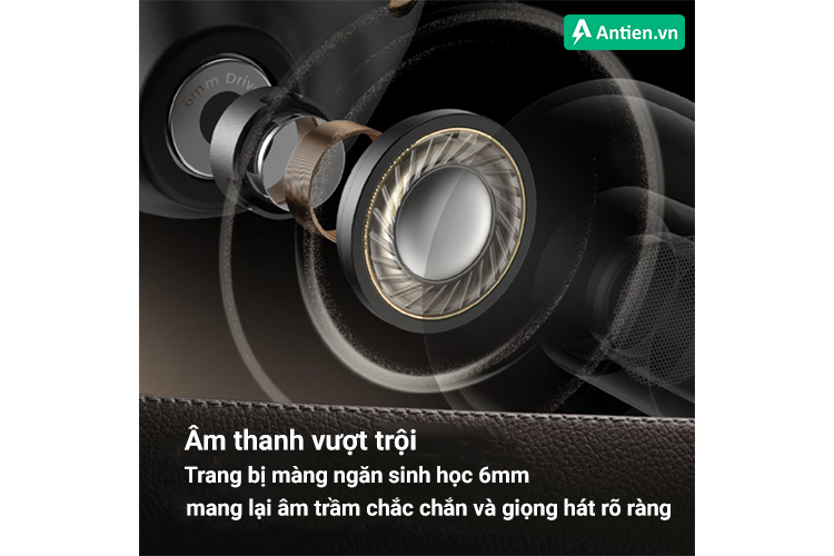 Sở hữu màng loa lên đến 6mm cho chất âm chắc chắn, rõ ràng