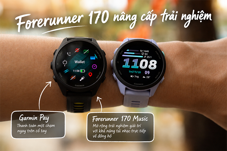 Forerunner 170 mang tới trải nghiệm tiện lợi với thanh toán một chạm Garmin Pay