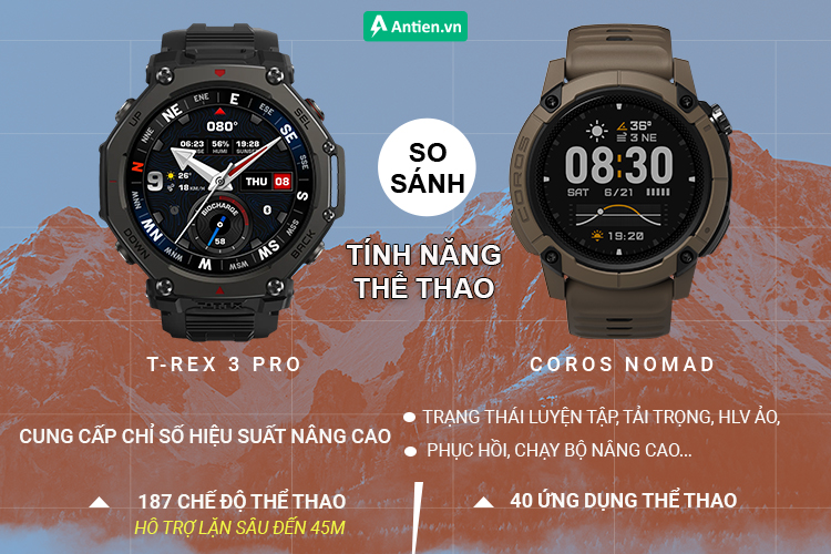 Trải nghiệm nhiều bộ môn mới với 187 ứng dụng thể thao trên T-Rex 3 Pro