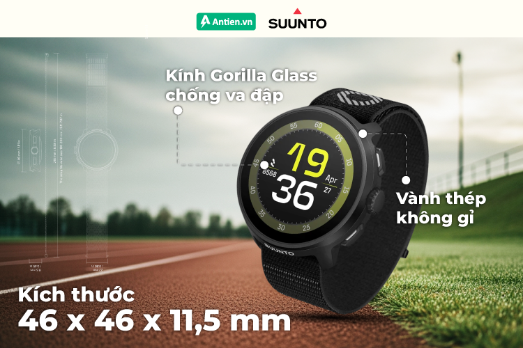 Suunto Run sở hữu thiết kế cứng cáp và siêu nhẹ