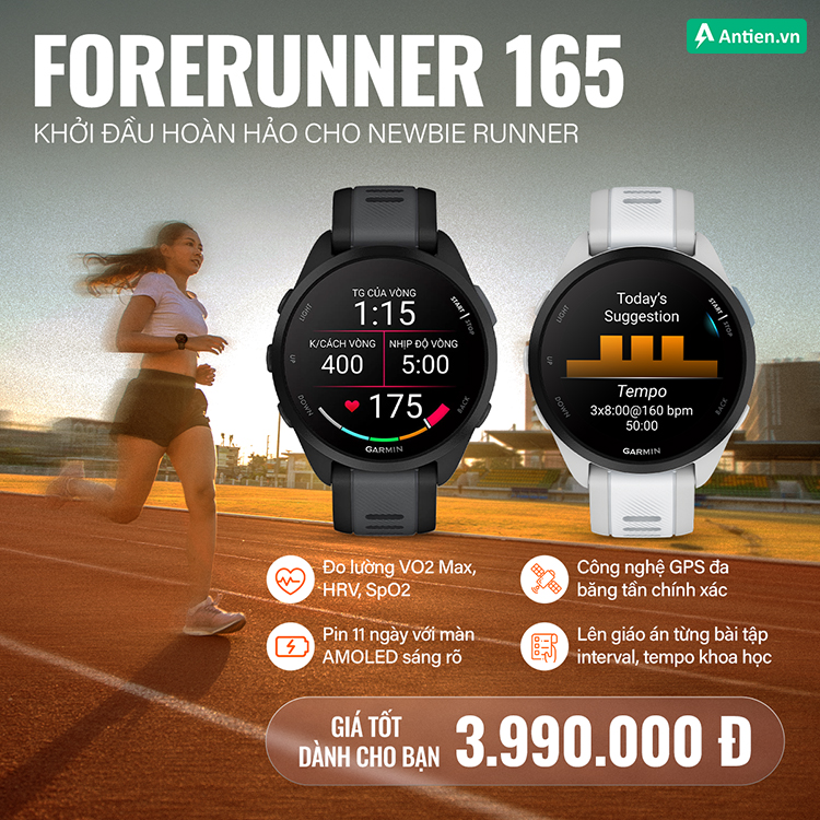 Forerunner 165 là lựa chọn hoàn hảo cho runner newbie