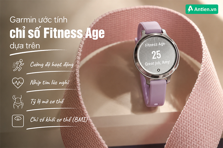 Garmin ước tính chỉ số Fitness Age dựa trên nhiều dữ liệu sức khoẻ
