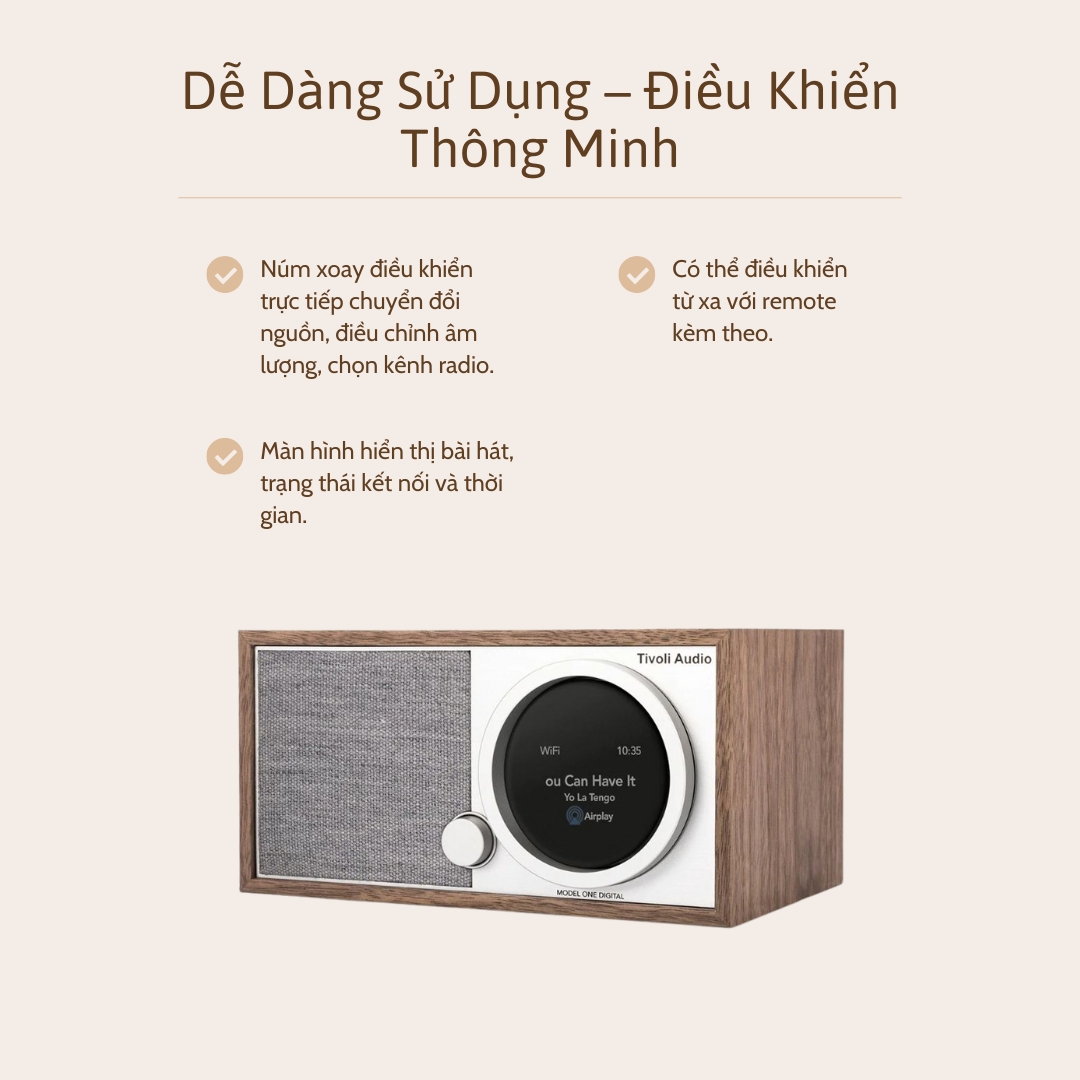 Tivoli Model One Digital Gen 2 - Điều khiển thông minh, dễ dàng