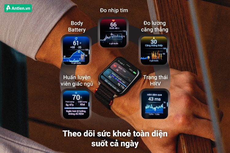 Ngay trên cổ tay, Venu X1 theo dõi từng nhịp sống, dẫn lối sức khỏe bền vững.