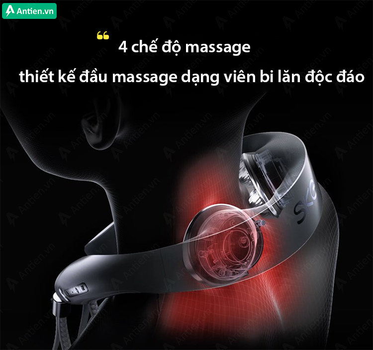 Tùy thuộc tình trạng vùng cổ, bạn có thể chọn 1in4 chế độ massage trên SGK P7 Pro