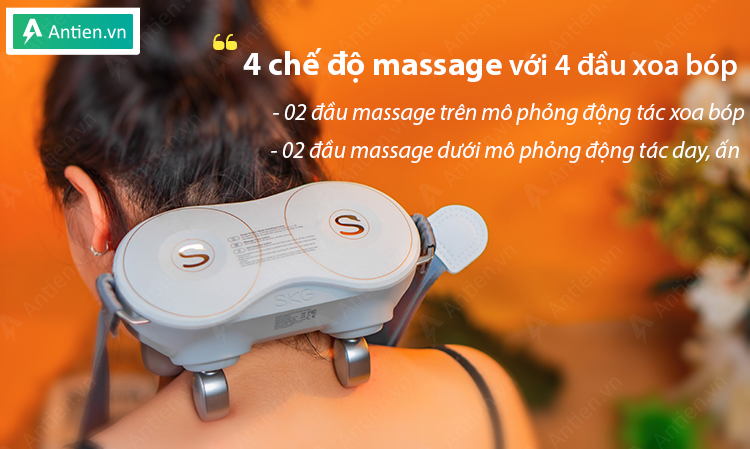 Tùy tình trạng vùng vai cổ gáy để lựa chọn 1in4 chế độ massage, giảm nhức mỏi hiệu quả