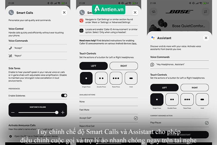 Tùy chỉnh smart call và trợ lý ảo assistant