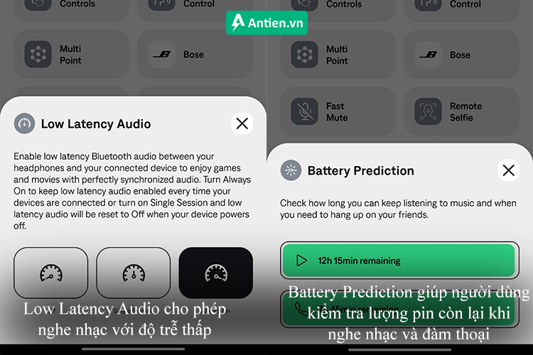 Tùy chỉnh độ trễ âm thanh với Low Latency Audio và kiểm tra thời lượng pin với Battery Prediction