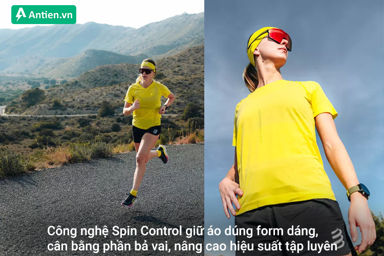 Công nghệ Spin Control giữ áo luôn đúng form dáng, nâng cao hiệu suất tập luyện