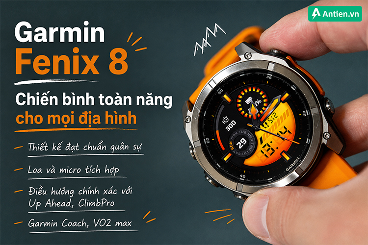 Fenix 8 sẵn sàng cùng bạn chinh phục giới hạn mới, bứt tốc mọi cung trail 