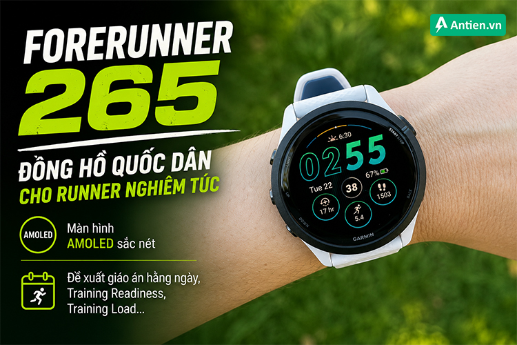 Forerunner 265 trang bị đầy đủ những tính năng dành cho runner nghiêm túc tập luyện