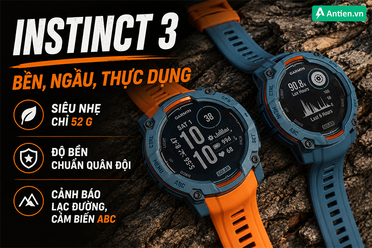 Instinct 3 Series - cỗ máy nồi đồng cối đá giúp bạn chinh phục mọi địa hình