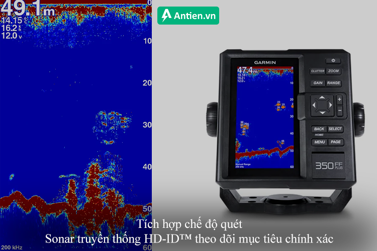 Trang bị chế độ quét sonar truyền thống giúp theo dõi mục tiêu chính xác