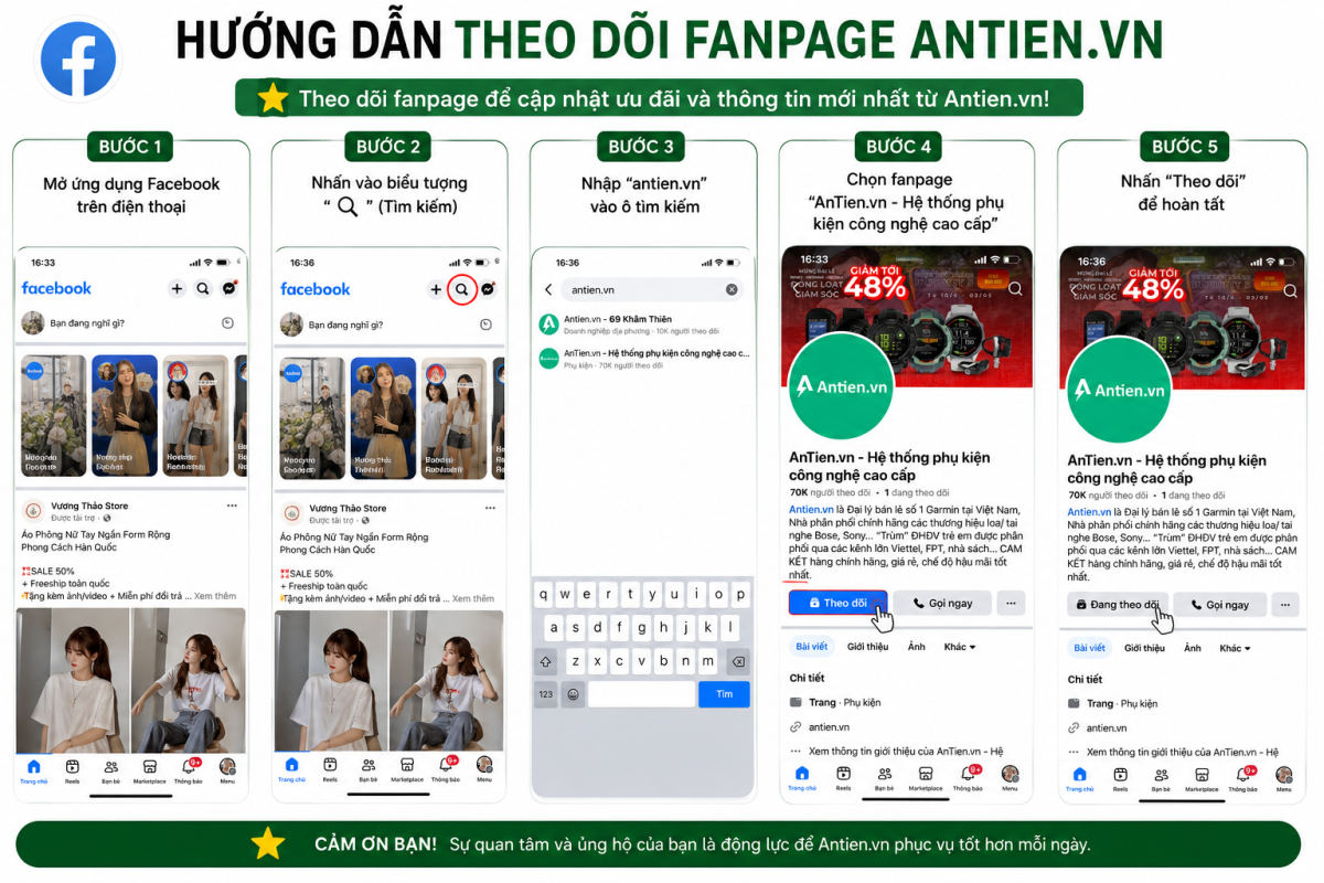 Hướng dẫn theo dõi Fanpage An Tiến