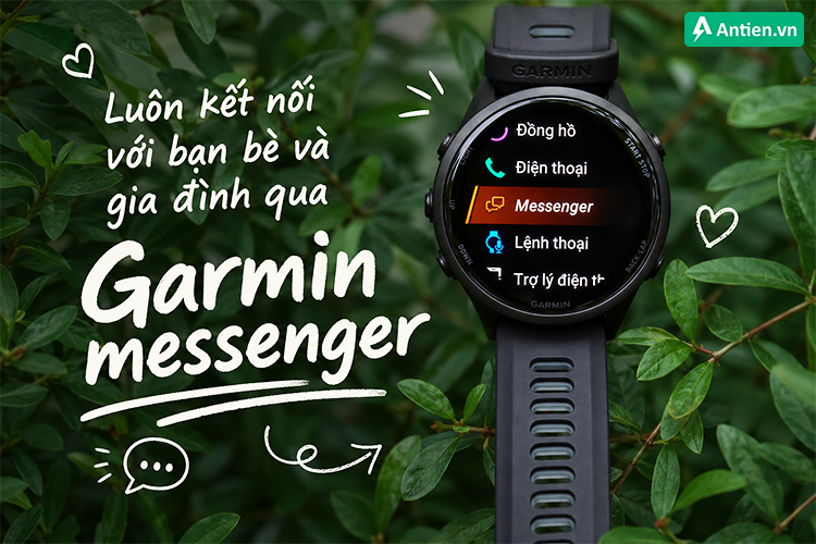 Garmin Messenger giúp bạn luôn kết nối với bạn vè và gia đình ngay trên cổ tay