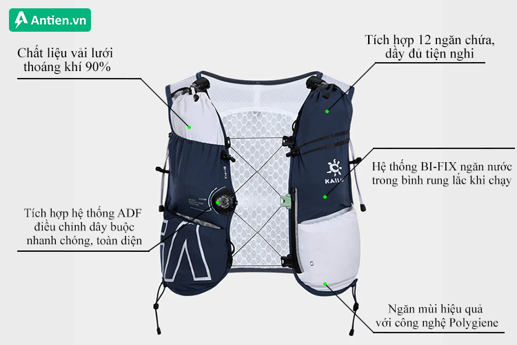 Vest nước chạy bộ Kailas Fuga Air 8 IV hỗ trợ chạy bộ tuyệt vời