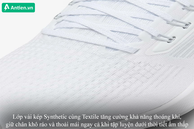 Mặt trên trang bị lớp vải kép Synthetic cùng Textile