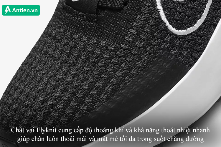 Chất liệu vải Flyknit cung cấp độ thoáng khí và thoát nhiệt nhanh chóng