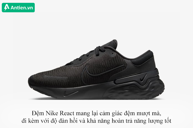 Đệm Nike React cung cấp độ đàn hồi và khả năng hoàn trả năng lượng cao