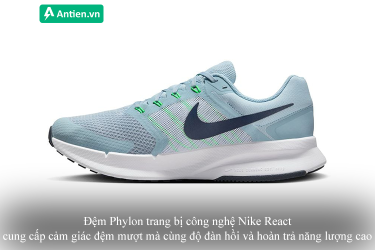 Đệm Phylon cùng công nghệ Nike React cung cấp độ êm mượt mà