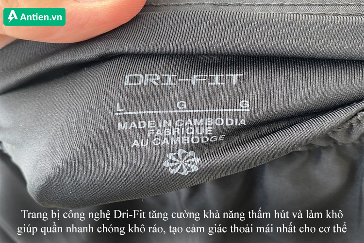 Công nghệ Dri-Fit tăng cường khả năng thấm hút và làm khô vải