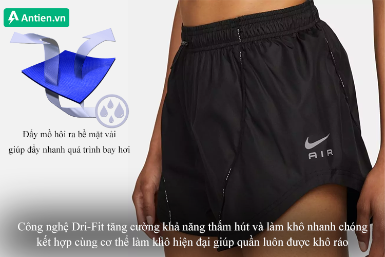 Công nghệ Dri-Fit tăng cường khả thấm hút và làm khô vải