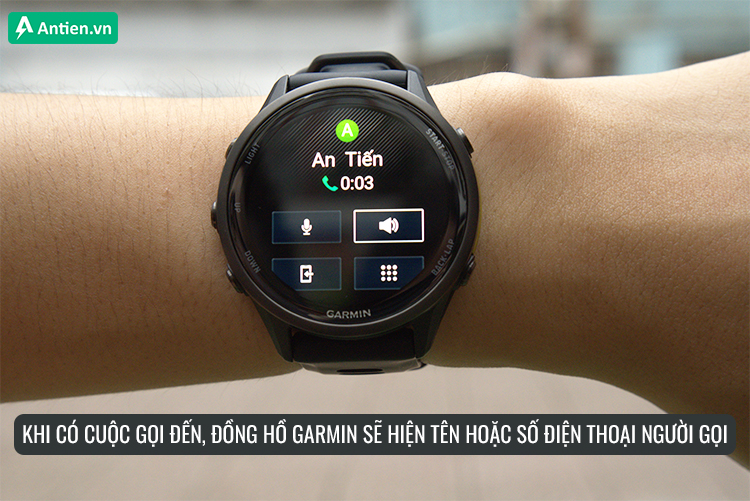 Đồng hồ Garmin sẽ hiện tên người gọi đến ngay trên cổ tay