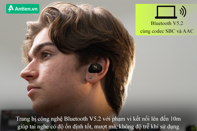 Công nghệ Bluetooth V5.2 cho khả năng kết nối ổn định